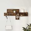 vidaXL Wall-Mounted Coat Rack with Shelf Smoked Oak 100 x 12 x 43.5 cm