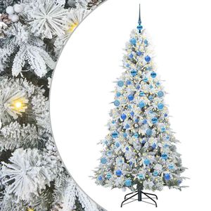 vidaXL Artificial Hinged Christmas Tree White 180 cm PE and PVC