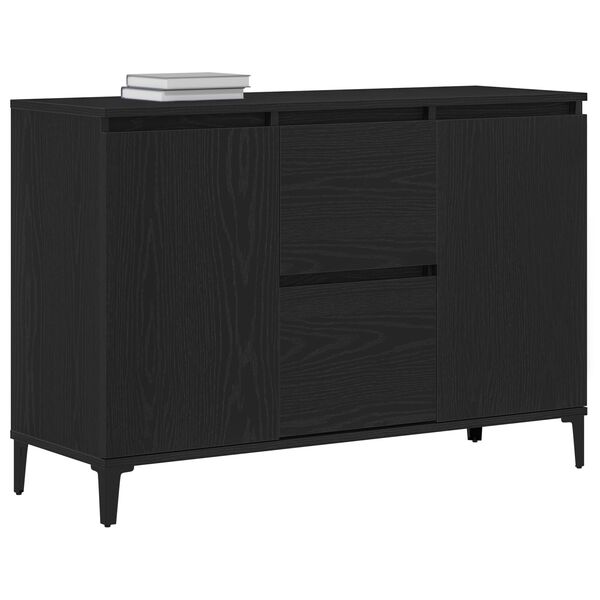 vidaXL Sideboard Black Oak 104 x 35 x 70 cm Engineered Wood