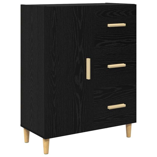 vidaXL Sideboard Black oak 34 x 69.5 x 90 cm Engineered wood
