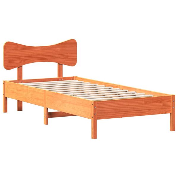 vidaXL Bed Frame without Mattress Wax Brown 90x190 cm Single Solid Wood Pine