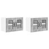 vidaXL Wall Glass Cabinet LUCCA 2 pcs Concrete Grey Engineered Wood