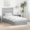 vidaXL Storage Bed with Drawer Grey Sonoma 90 x 190 cm Engineered Wood