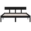 vidaXL Bed Frame without Mattress Black Solid Wood Pine Double