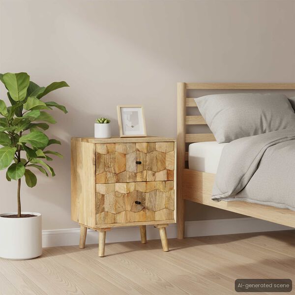 vidaXL Bedside Cabinet 40x30x50 cm Solid Mango Wood
