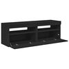 vidaXL TV Cabinets with LED Lights 2 pcs Black 60x35x40 cm