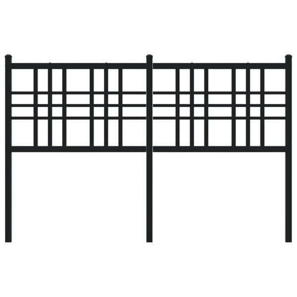 vidaXL Metal Headboard Black 137cm