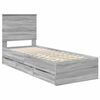 vidaXL Bed Frame with Drawer Grey Sonoma 75 x 190 cm Engineer Wood