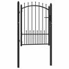 vidaXL Fence Gate with Spikes Black 100 x 125 cm Powder-coated steel