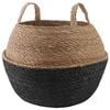 vidaXL Plant Pot with Handles Black &Oslash; 45 x 36 cm 100% Seagrass