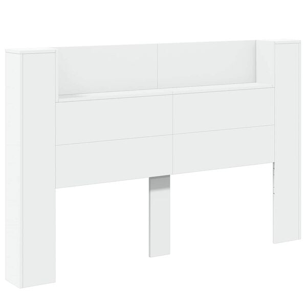 vidaXL Headboard Cabinet with LED White 160 x 16.5 x 103.5 cm