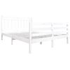 vidaXL Bed Frame without Mattress White Solid Wood 160x200 cm (810441+814105)