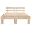 vidaXL Bed Frame with Headboard Natural 150 x 200 cm Solid Pine Wood