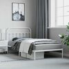 vidaXL Metal Bed Frame without Mattress with Headboard White 100x200cm