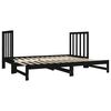 vidaXL Pull-out Day Bed without Mattress Black 2x(90x190) cm