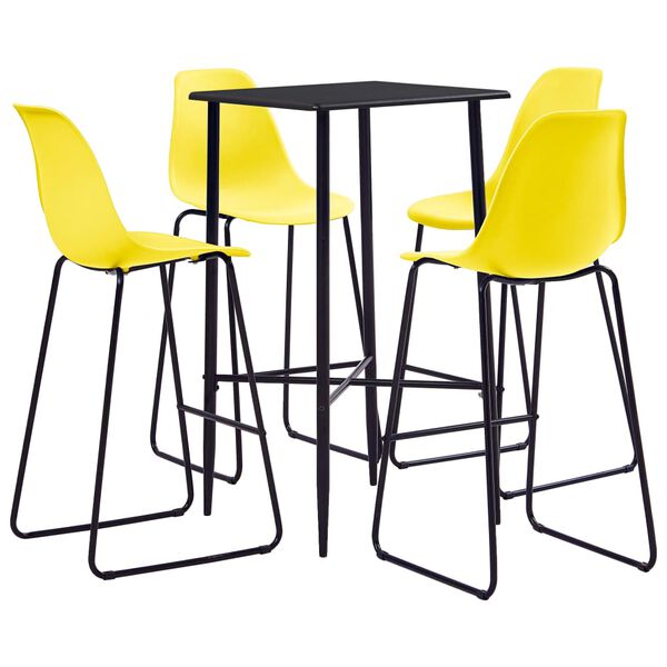 vidaXL 5 Piece Bar Set Plastic Yellow
