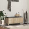 vidaXL Hall Bench with Cushion with Door Sonoma Oak 100 x 38 x 46 cm