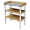 AXI Potting Table with 2 Storage Shelves Brown and White