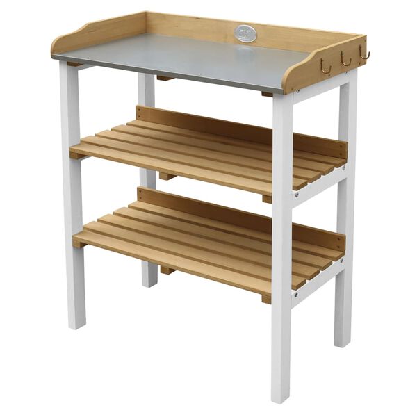 AXI Potting Table with 2 Storage Shelves Brown and White
