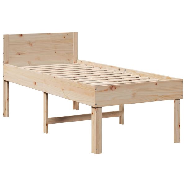 vidaXL Bed Frame without Mattress 75x190 cm Small Single Solid Wood Pine