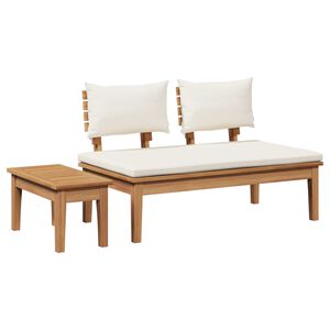 vidaXL Garden Bench and Table Set 2 pcs Cream and Brown