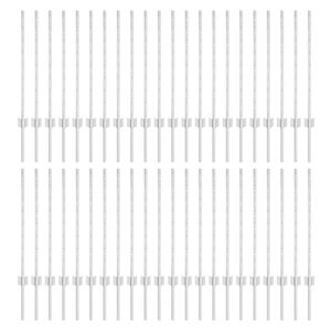 vidaXL Embedded Fence Post 44 pcs Silver 120 cm Powder-Coated Steel