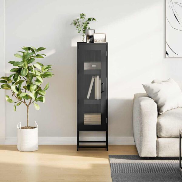 vidaXL Highboard Black 36x39x123 cm Cold-rolled Steel