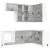 vidaXL Kitchen Unit LUCCA 8 pcs Concrete Grey Engineered Wood