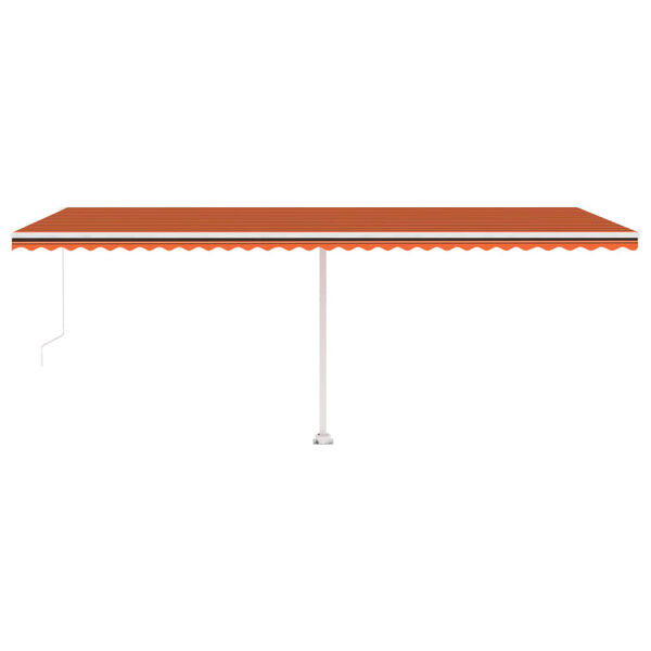 vidaXL Manual Retractable Awning with LED 600x350 cm Orange and Brown