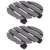 vidaXL Plant Trolleys 2 pcs Grey &Oslash;30x7.5 cm WPC