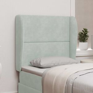 vidaXL Headboard Ear Light Grey 80 x 23 x 6 cm Velvet