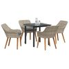 vidaXL Dining Set Light grey Poly rattan