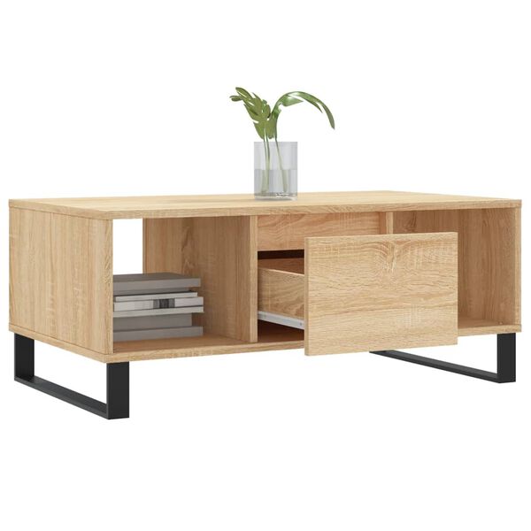 vidaXL Coffee Table Sonoma Oak 90x50x36.5 cm Engineered Wood