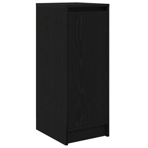 vidaXL Shoe Cabinet Black Oak 29.5x34x76 cm Engineered Wood