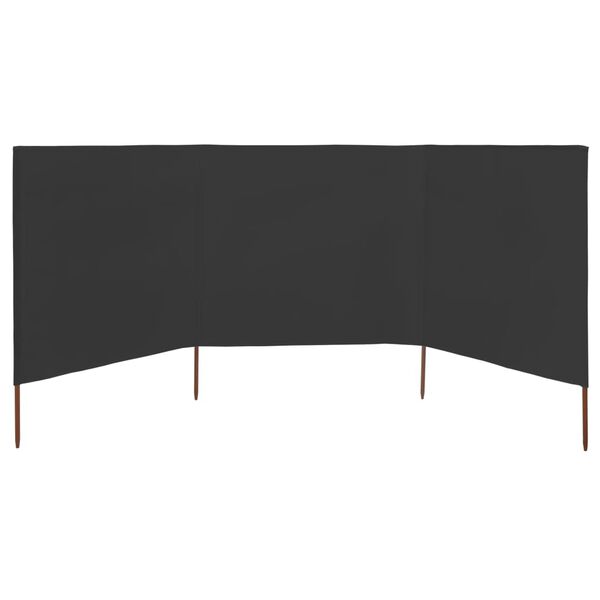 vidaXL 3-panel Wind Screen Fabric 400x120 cm Anthracite