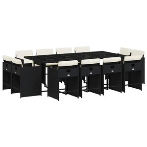 vidaXL Garden Dining Set | Black, Cream White