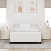 vidaXL Platform Bed Frame Cream 140 x 190 cm Fabric