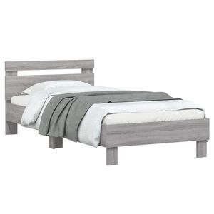 vidaXL Bed Frame with Headboard Grey Sonoma 80 x 200 cm