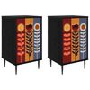 vidaXL Bedside Cabinet ESSEN 2 pcs Black Oak 36 x 33 x 61 cm