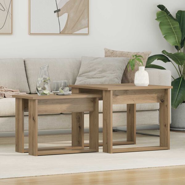 vidaXL Coffee Table Set 2 pcs Artisan Oak Engineered Wood