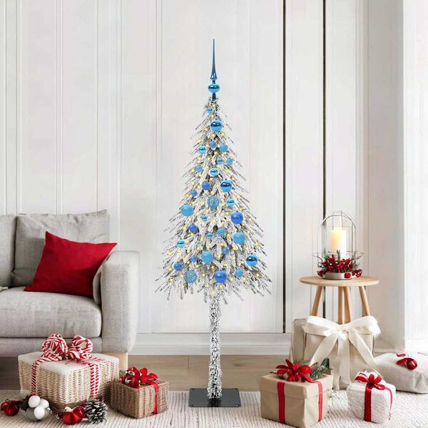 vidaXL Christmas Tree with 150 LEDs White 150 cm PE and Steel