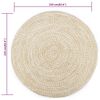 vidaXL Handmade Rug Jute White and Brown 210 cm