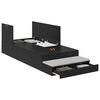 vidaXL Storage Bed Frame with Drawer Black Oak 90 cm Engineered Wood