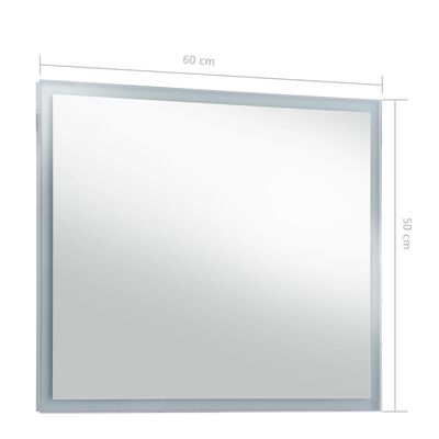 vidaXL Bathroom LED Wall Mirror 60x50 cm