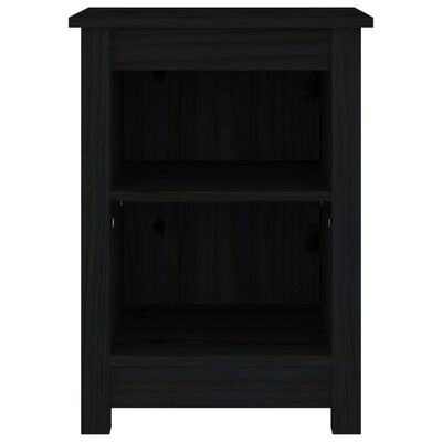 vidaXL Bedside Cabinet Black 40x35x55 cm Solid Wood Pine