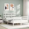 vidaXL Bed Frame without Mattress White 120x200 cm Solid Wood