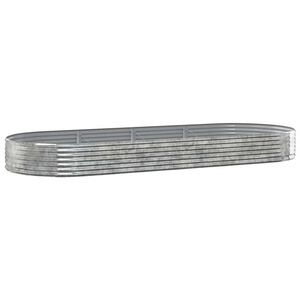 vidaXL Garden Raised Bed Galvanised Steel 373x140x36 cm Silver