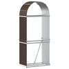 vidaXL Log Holder Brown 80x45x190 cm Galvanised Steel