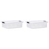 vidaXL Storage Boxes with Lids 2 pcs Transparent 21 L