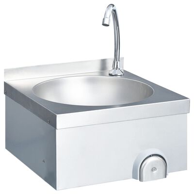 vidaXL Hand Wash Sink with Faucet and Soap Dispenser Stainless Steel
